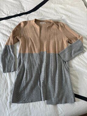 Like New Et Eais Colorblock Open Front Cardigan Sweater Sz M
